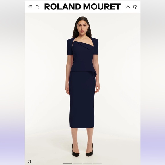 Roland Mouret Sophisticated Navy Midi Dress